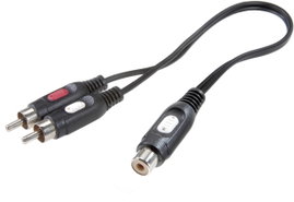 SpeaKa Professional SP-7869924 RCA Audio Y adapter [2x RCA dugó - 1x RCA alj] Fekete