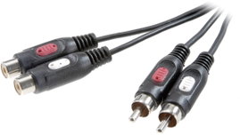SpeaKa Professional SP-7870384 RCA Audio Hosszabbítókábel [2x RCA dugó - 2x RCA alj] 2.50 m Fekete