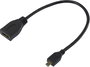HDMI átalakító, 1x HDMI dugó, D mikro - 1x HDMI alj, fekete, aranyozott, 20 cm, SpeaKa Professional bélyegkép