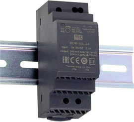 Mean Well DDR-30L-12 Kalapsínes DC/DC feszültségváltó (DIN-Rail) 12 V/DC 2.5 A 30 W Kimenetek száma: