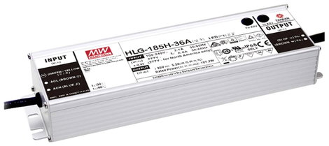 Mean Well HLG-185H-24AB LED meghajtó Állandó feszültségű 187.2 W 3.9 - 7.8 A 22 - 27 V/DC Dimmelhető
