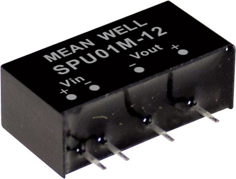 Mean Well SPU01L-15 DC/DC feszültségváltó modul 67 mA 1 W Kimenetek száma: 1 x Tartalom, tartalmi eg
