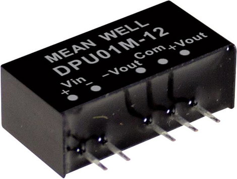 Mean Well DPU01N-12 DC/DC feszültségváltó modul 42 mA 1 W Kimenetek száma: 2 x Tartalom, tartalmi eg