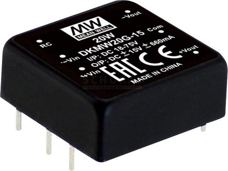 Mean Well DKMW20F-15 DC/DC feszültségváltó modul 660 mA 20 W Kimenetek száma: 2 x Tartalom, tartalmi