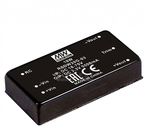 Mean Well RSDW20G-03 DC/DC gépjármű feszültségváltó 5.5 A 20 W Kimenetek száma: 1 x Tartalom, tartal