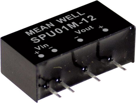 Mean Well SPU01L-12 DC/DC feszültségváltó modul 84 mA 1 W Kimenetek száma: 1 x Tartalom, tartalmi eg