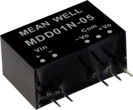 Mean Well MDD01L-15 DC/DC feszültségváltó modul 34 mA 1 W Kimenetek száma: 2 x Tartalom, tartalmi eg