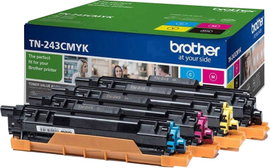 Brother Toner TN-243 Multipack Eredeti Kombinált csomag Fekete, Cián, Bíbor, Sárga 1000 oldal TN243C