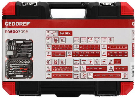 Gedore RED R46003092 Dugókulcs betét készlet 92 részes 3300062 5. kép