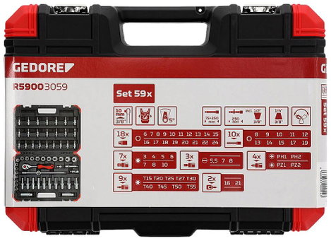 Gedore RED R59003059 Dugókulcs készlet 59 részes 3300054 5. kép
