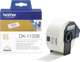 Brother DK-11208 Etikett tekercs 39 x 90 mm Papír Fehér 400 db Véglegesen tapadó DK11208 Cím etikett