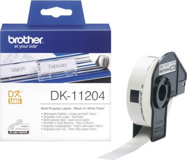 Brother DK-11204 Etikett tekercs 54 x 17 mm Papír Fehér 400 db Véglegesen tapadó DK11204 Cím etikett