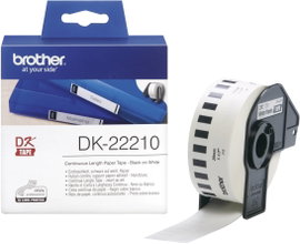 Brother DK-22210 Etikett tekercs 29 mm x 30.48 m Papír Fehér 1 db Véglegesen tapadó DK22210 Univerzá