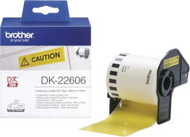 Brother DK-22606 Etikett tekercs 62 mm x 15.24 m Fólia Sárga 1 db Véglegesen tapadó DK22606 Univerzá