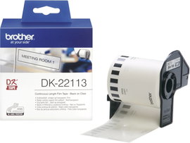 Brother DK-22113 Etikett tekercs 62 mm x 15.24 m Fólia Átlátszó 1 db Véglegesen tapadó DK22113 Unive