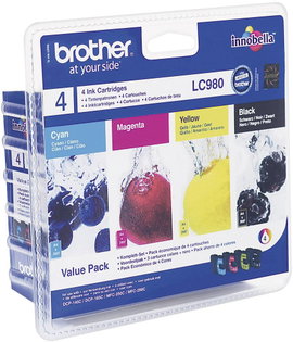 Brother LC-980 #####Tinte Eredeti Fekete, Cián, Bíbor, Sárga