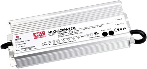 Mean Well HLG-320H-24 LED meghajtó, LED transzformátor Állandó feszültségű, Állandó áramú 320 W 13.3