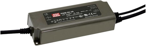 Mean Well PWM-90-24 LED transzformátor Állandó feszültségű 90 W 0 - 3.75 A 24 V/DC Dimmelhető, PFC-á