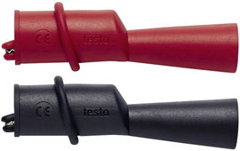 testo 0590 0009 Krokodilcsipesz készlet Csavaros csatlakozó CAT III 1000 V, CAT IV 600 V Fekete, Pir