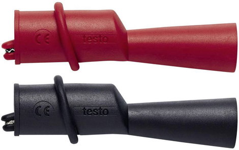 testo 0590 0009 Krokodilcsipesz készlet Csavaros csatlakozó CAT III 1000 V, CAT IV 600 V Fekete, Pir