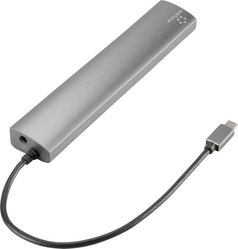 Renkforce 6+1 port USB 3.1 gen. 1 hub Pass-Through áramcsatlakozóval, Alumínium házzal Ezüst 8. kép