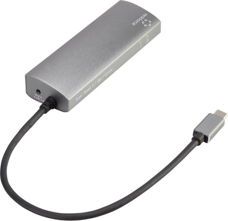 Hálózati adapter/hub USB-C USB 3.2 (Gen 2), LAN (10/100/1000 MBit/s), Renkforce RF-3374952 2. kép