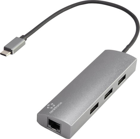 Hálózati adapter/hub USB-C USB 3.2 (Gen 2), LAN (10/100/1000 MBit/s), Renkforce RF-3374952 3. kép