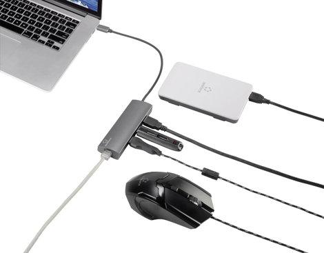 Hálózati adapter/hub USB-C USB 3.2 (Gen 2), LAN (10/100/1000 MBit/s), Renkforce RF-3374952 4. kép