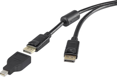 Renkforce Mini DisplayPort / Kijelző csatlakozó Átalakító kábel Mini DisplayPort dugó, DisplayPort d