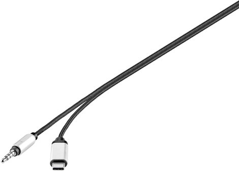 Renkforce RF-3432030 USB / Jack Audio Csatlakozókábel [1x USB-C® dugó - 1x Jack dugó, 3,5 mm-es] 1.2 2. kép
