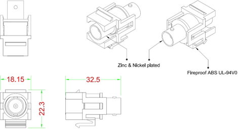 Renkforce RF-KS-BNC BNC beépíthető modul Keystone 3. kép