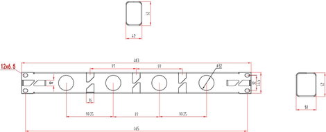 Renkforce RF-3525042 19 coll Hálózati szekrény kábelvezető 1 ME Fekete 4. kép