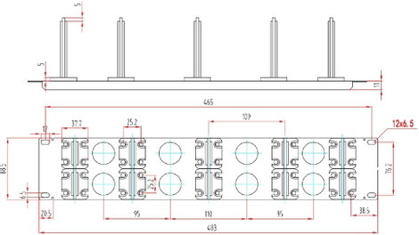 Renkforce RF-3525040 19 coll Hálózati szekrény kábelvezető 2 ME 360°-kal elfordítható kábelvezető ke 4. kép