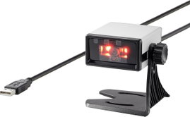 Renkforce FS5022J 2D vonalkód szkenner Vezetékes 2D Imager Ezüst, Fekete Asztali szkenner USB