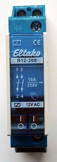 Eltako 22200011 Kapcsoló relé Névleges feszültség: 12 V Max. kapcsolási áram: 8 A 2 záró 1 db