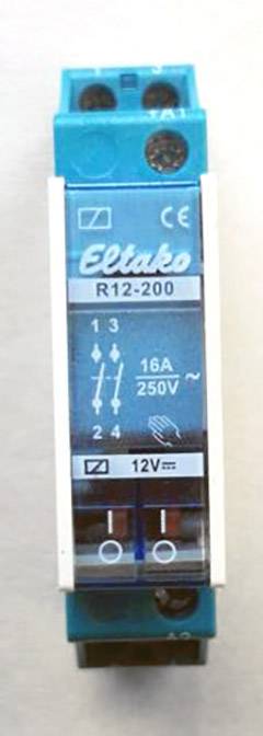 Eltako 22200054 Kapcsoló relé Névleges feszültség: 12 V Max. kapcsolási áram: 8 A 2 záró 1 db