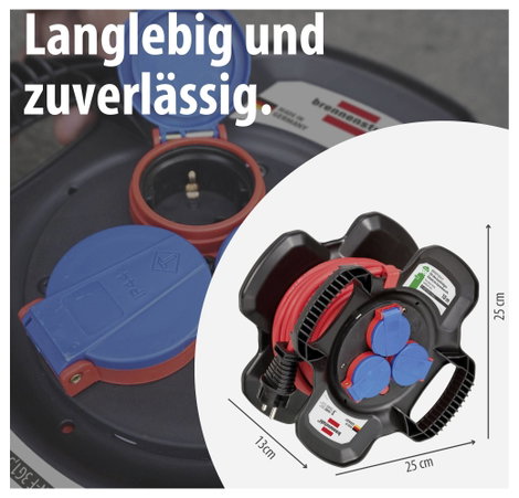 Brennenstuhl 1169717100 Áram Hosszabbítókábel Fekete, Piros 10.00 m AT-N05V3V3-F 3G 1,5 mm² 6. kép