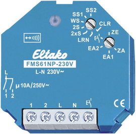 FMS61NP-230V Eltako vezeték nélküli Kapcsoló működtető Áramlöket kapcsoló 1 csatornás Süllyeszett Ka