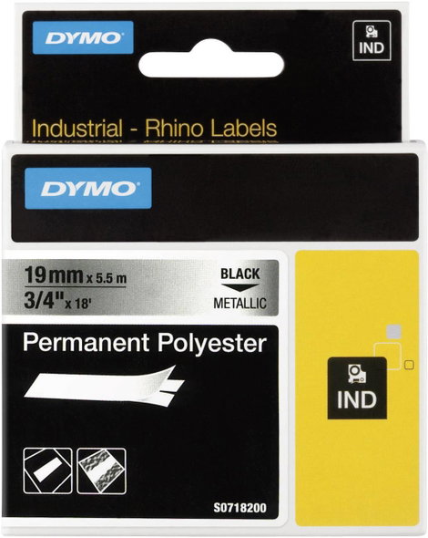 DYMO 18762 Feliratozó szalag Poliészter Szalagszín: Fémes Szövegszín: Fekete 19 mm 5.5 m 2. kép