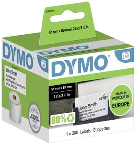 DYMO Etikett tekercs S0929100 S0929100 89 x 51 mm Papír Fehér 300 db Nem ragasztó Időpont kártya, Né