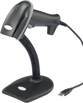 Renkforce LS6300E USB-Kit Vonalkód olvasó Vezetékes 1D Lézer Fekete Kézi szkenner USB