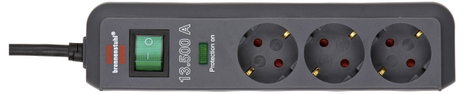Brennenstuhl 1158810315 Túlfeszültség ellen védő elosztó 3 részes Fekete 1 db 3. kép