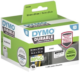 DYMO Etikett tekercs 57 x 32 mm Polipropilén fólia Fehér 800 db Véglegesen tapadó 2112289 Univerzáli