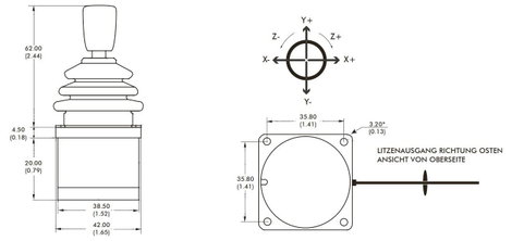 3 tengelyes Hall joystick, 5 V IP65, APEM 3140RAL600 3. kép