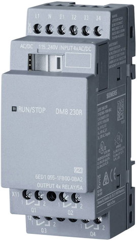 Siemens LOGO! DM8 230R 0BA2 SPS bővítő egység 115 V/AC, 115 V/DC, 230 V/AC, 230 V/DC