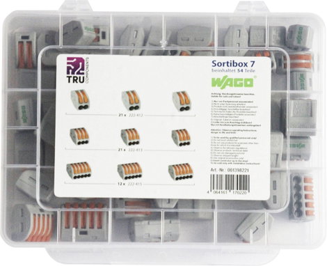 WAGO WA-741-744 Vezetékösszekötő készlet hajlékony: 0.08-2.5 mm² merev: 0.08-2.5 mm² 54 db