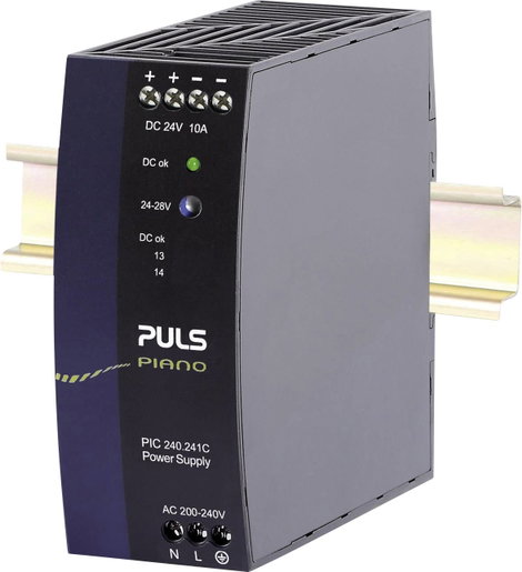 PULS Piano Kalapsínes tápegység 24 V/DC 10 A 240 W Kimenetek száma:1 x Tartalom, tartalmi egységek r