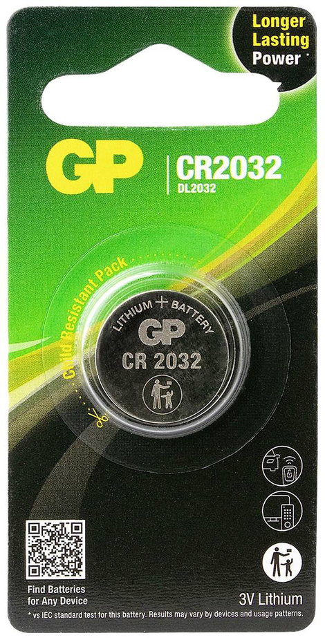 GP Batteries Gombelem CR 2032 3 V 1 db 220 mAh Lítium GPCR2032STD721C1 3. kép