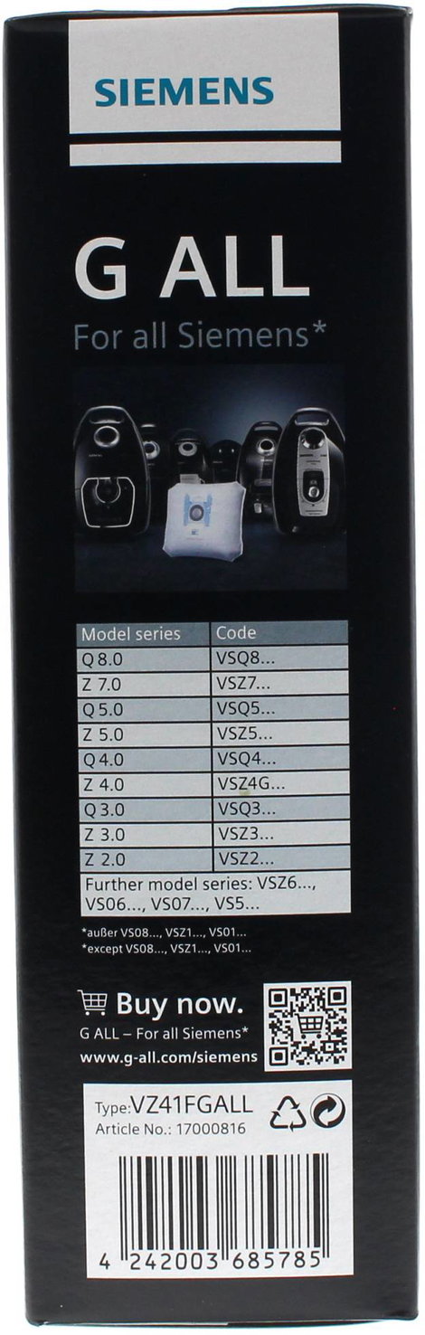 Siemens 576863 Porszívó zsák 2. kép