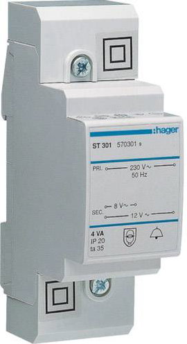 Hager ST301 Csengő transzformátor 8 V, 12 V 0.5 A